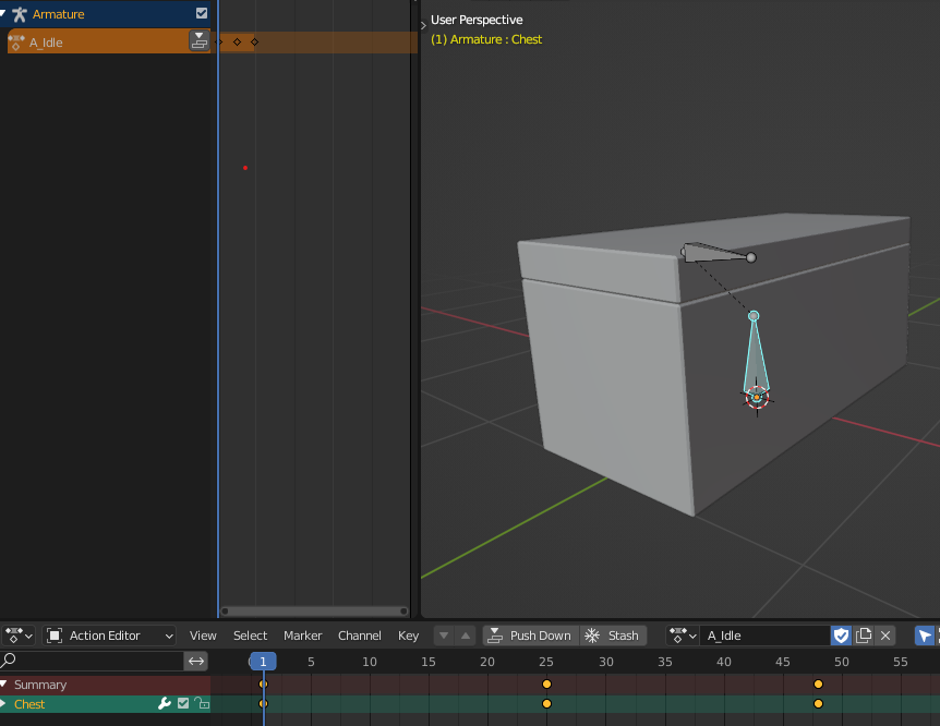 Blender chest animation idle