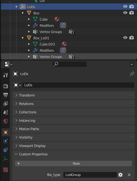 Blender LoD setup