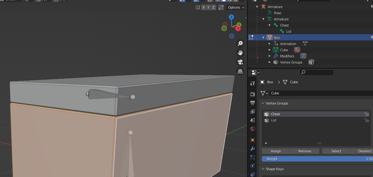 Blender chest vertex groups