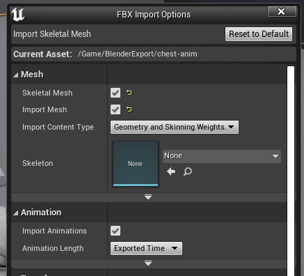 Unreal import skeletal mesh